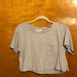 Grey Crop Top with Pocket